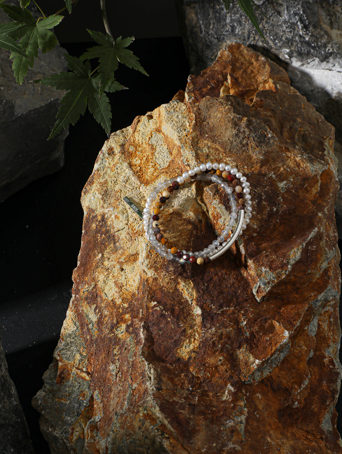 Silver Mist · Warm Isle Triple-Wrap Bracelet