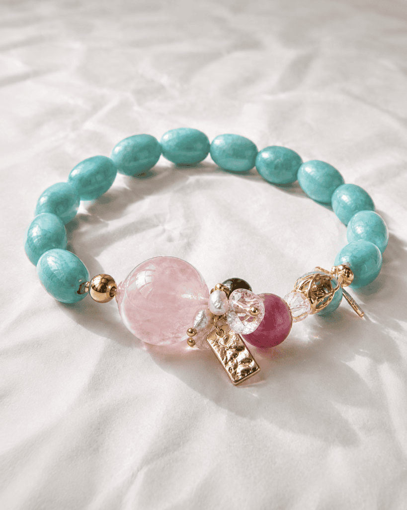 Madagascar Rose Quartz, Amazonite & Clear Quartz