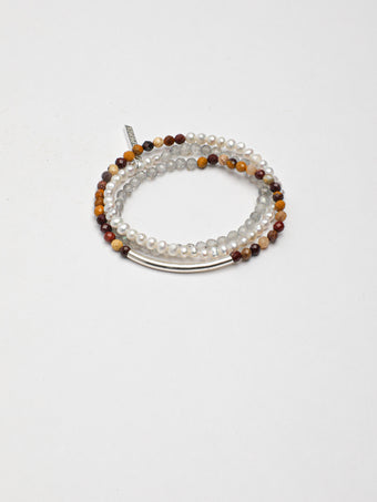 Silver Mist · Warm Isle Triple-Wrap Bracelet