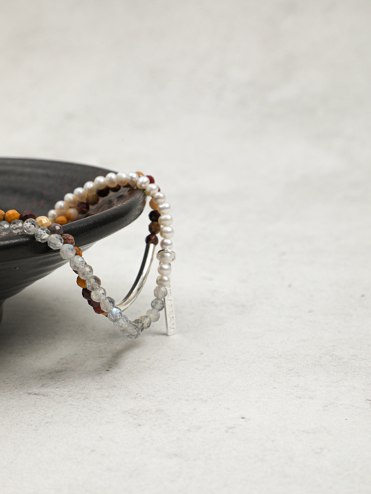 Silver Mist · Warm Isle Triple-Wrap Bracelet