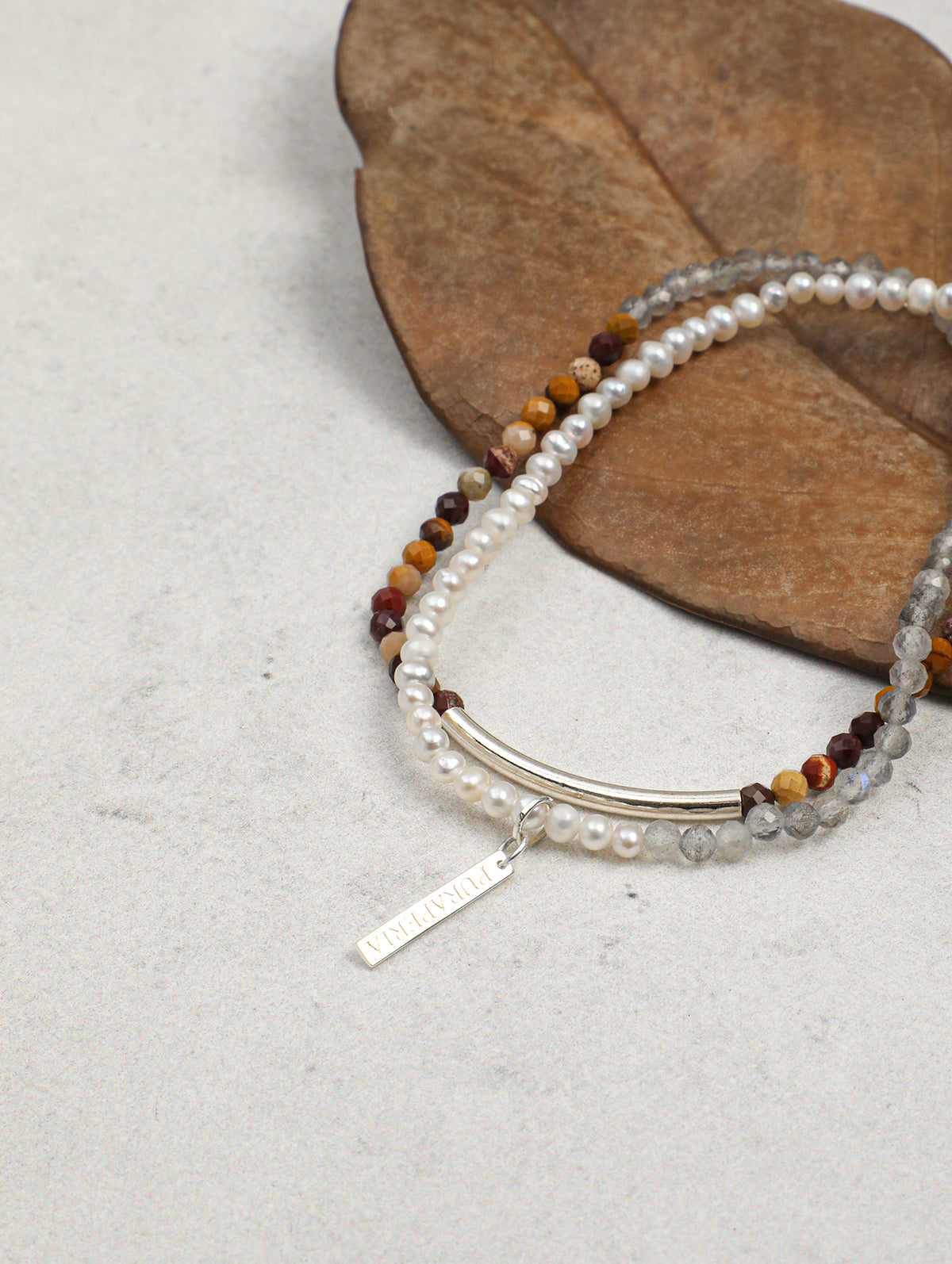 Silver Mist · Warm Isle Triple-Wrap Bracelet