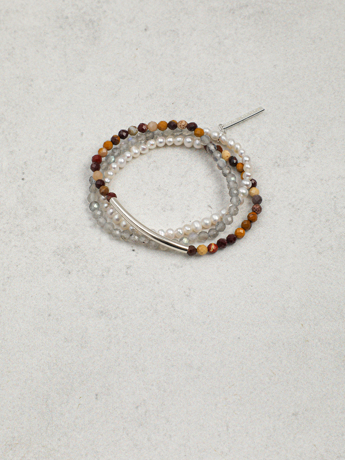 Silver Mist · Warm Isle Triple-Wrap Bracelet