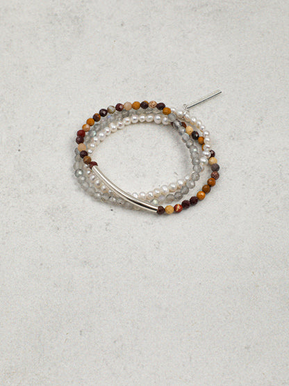 Silver Mist · Warm Isle Triple-Wrap Bracelet