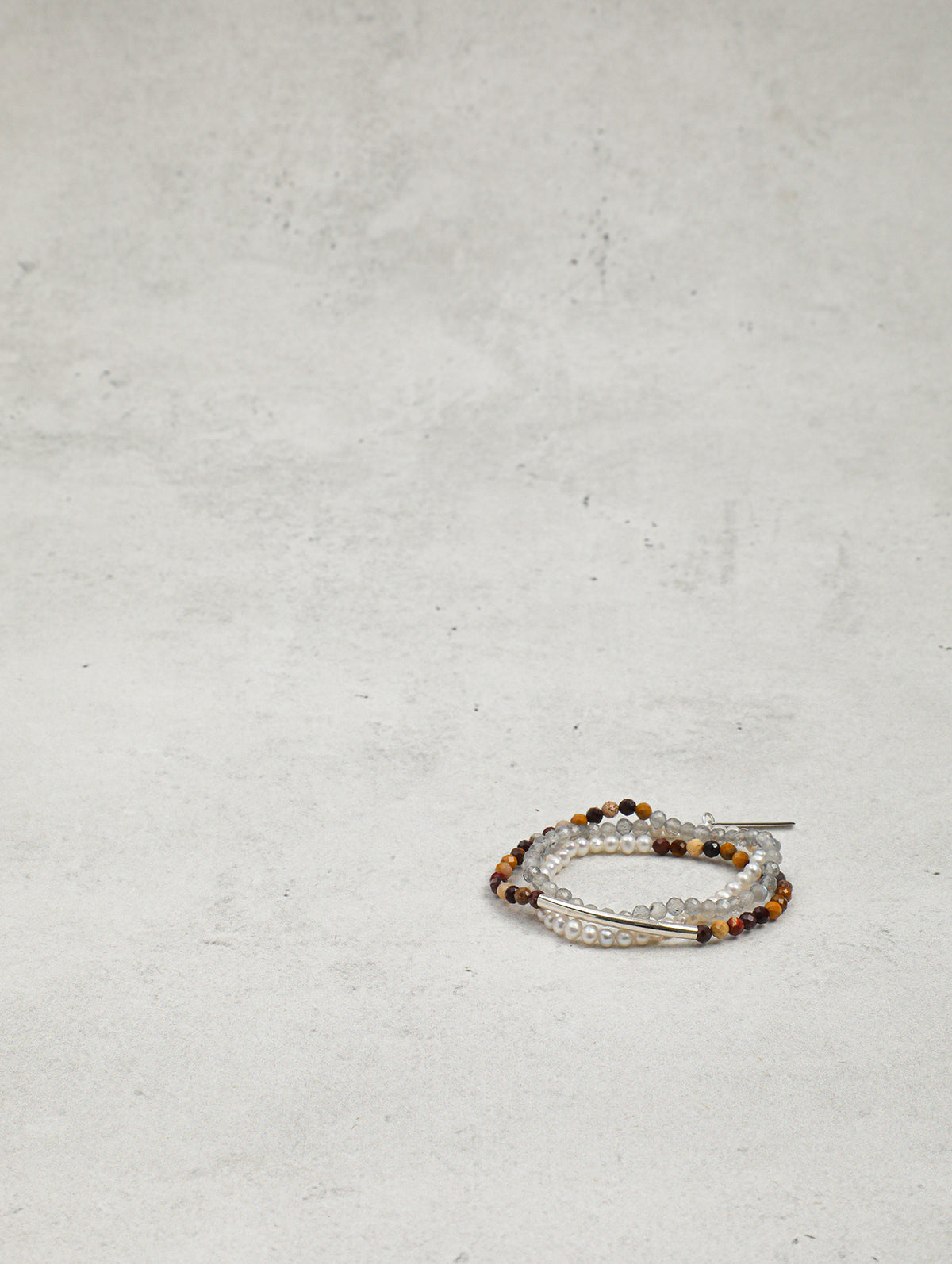 Silver Mist · Warm Isle Triple-Wrap Bracelet