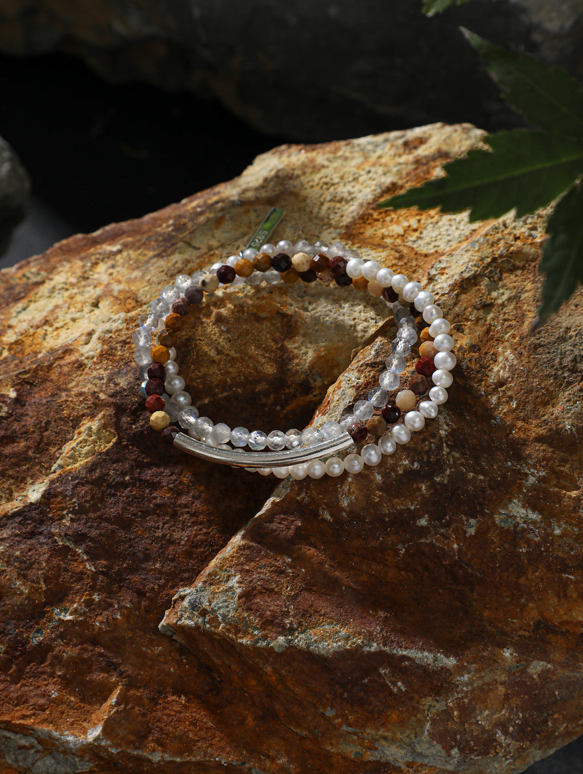 Silver Mist · Warm Isle Triple-Wrap Bracelet