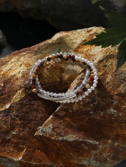 Silver Mist · Warm Isle Triple-Wrap Bracelet