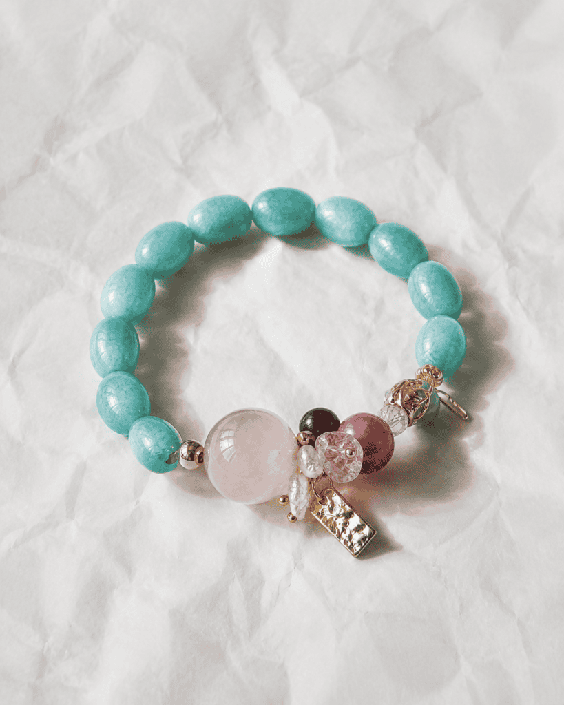 Madagascar Rose Quartz, Amazonite & Clear Quartz