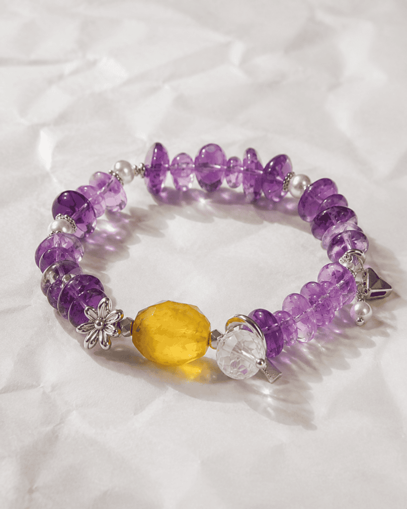 Amethyst & Citrine Golden Purpose Bracelet