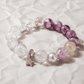 Peach Crystal, Clear Quartz & Amethyst Star Bracelet