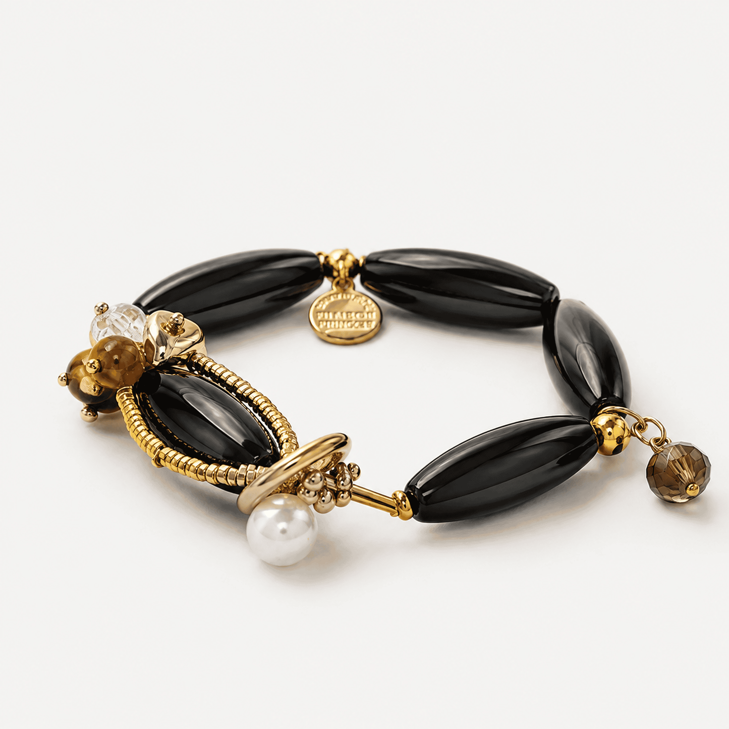 Black Onyx Golden Shield Bracelet