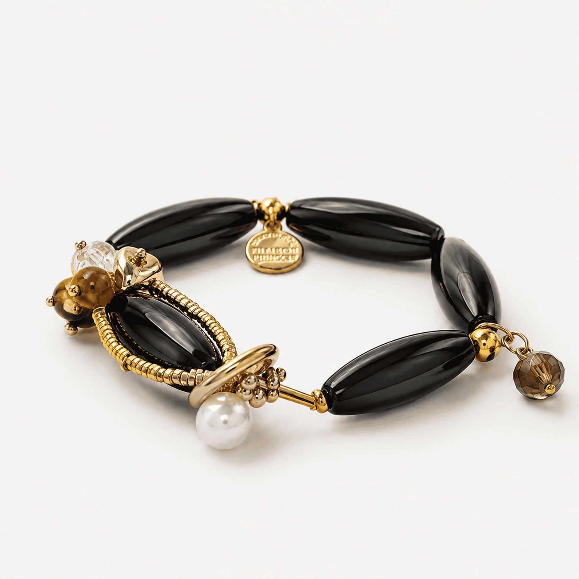 Black Onyx Golden Shield Bracelet