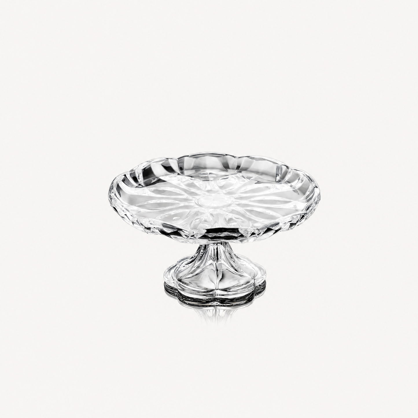 Prism Petal Glass Pedestal Bowl