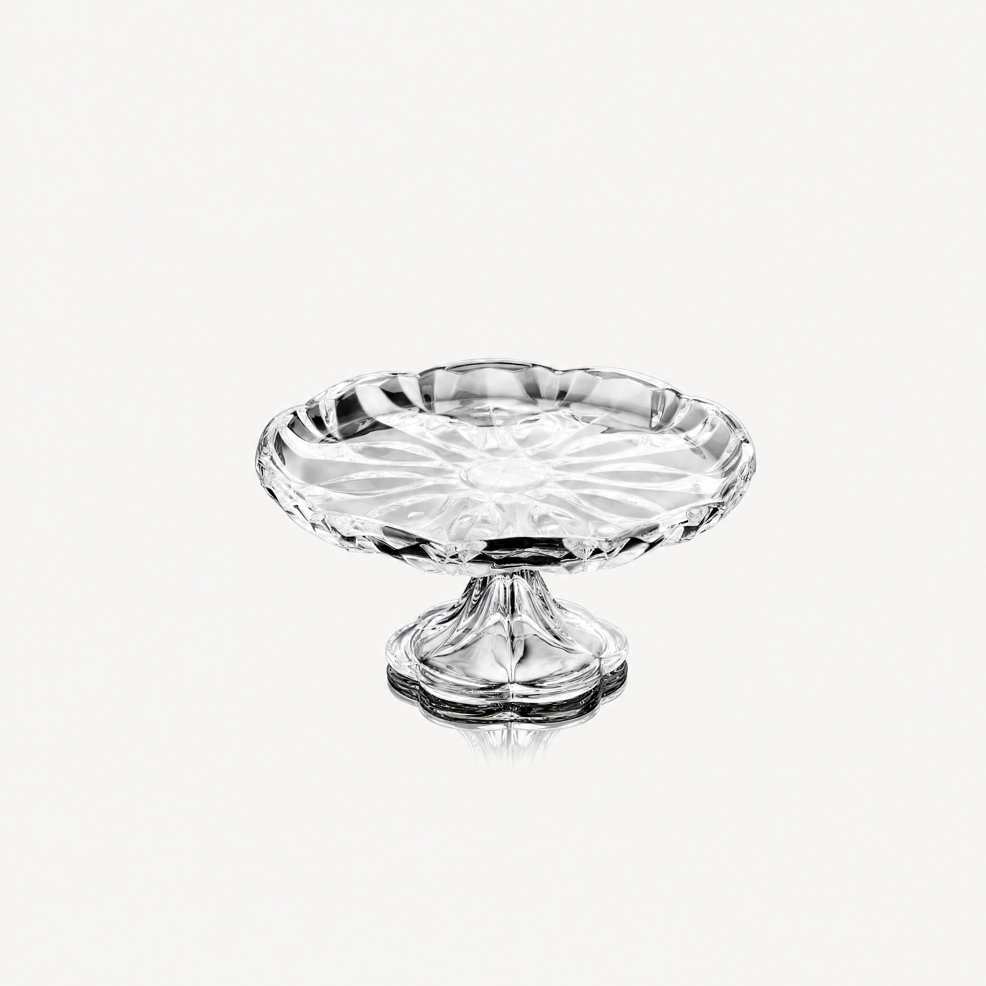 Prism Petal Glass Pedestal Bowl