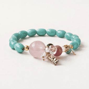 Madagascar Rose Quartz, Amazonite & Clear Quartz