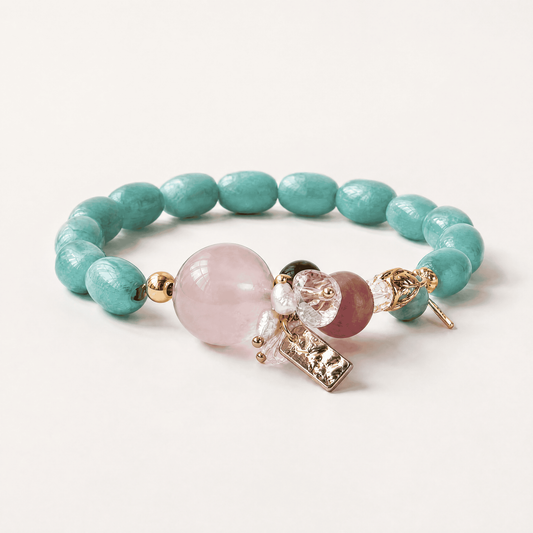 Madagascar Rose Quartz, Amazonite & Clear Quartz