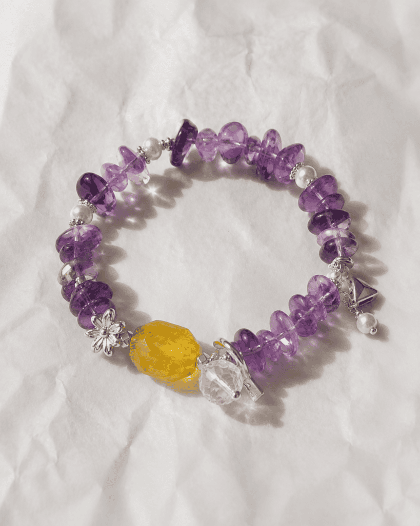 Amethyst & Citrine Golden Purpose Bracelet