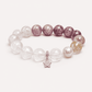 Peach Crystal, Clear Quartz & Amethyst Star Bracelet