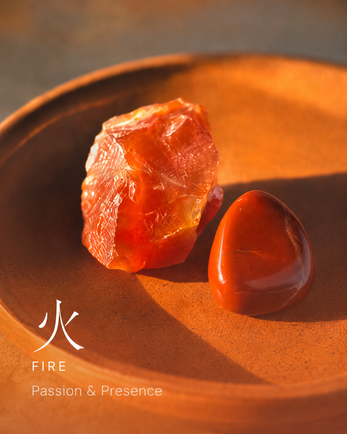Fire element crystal feng shui decor for passion and presence