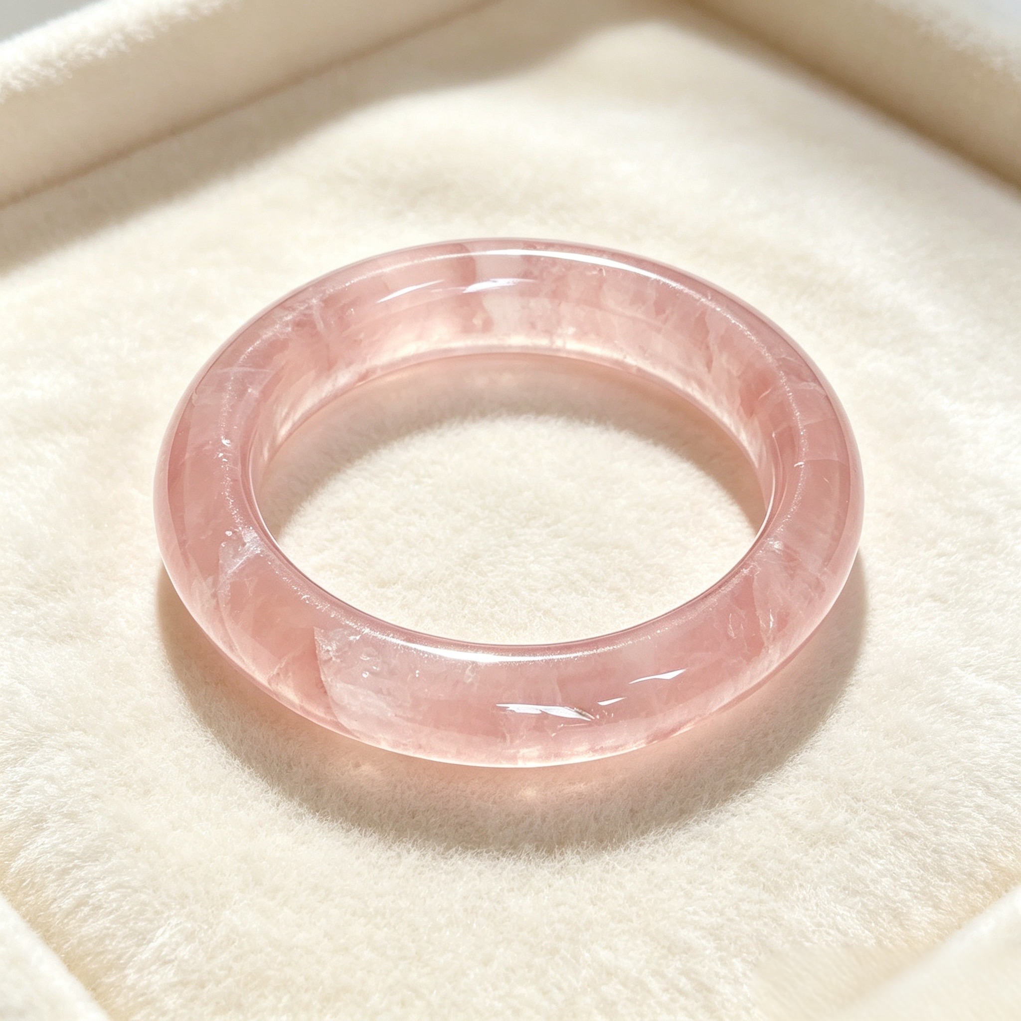 Solid Rose Quartz Bangle - Image 3