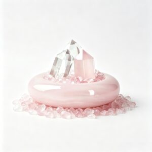 Love Vessel Clear Quartz & Rose Quartz Tower Decor