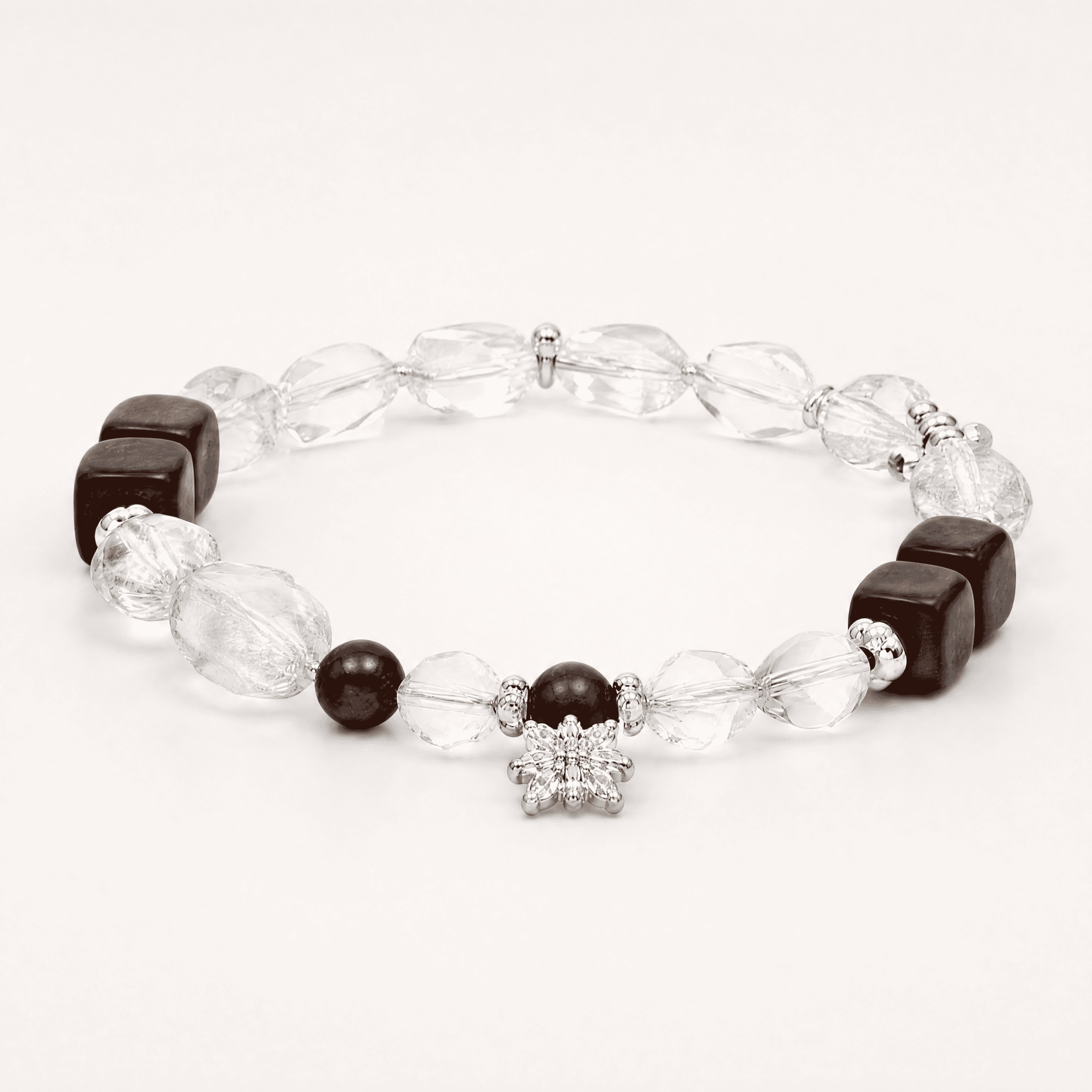 Green Phantom Quartz & Agarwood Bracelet