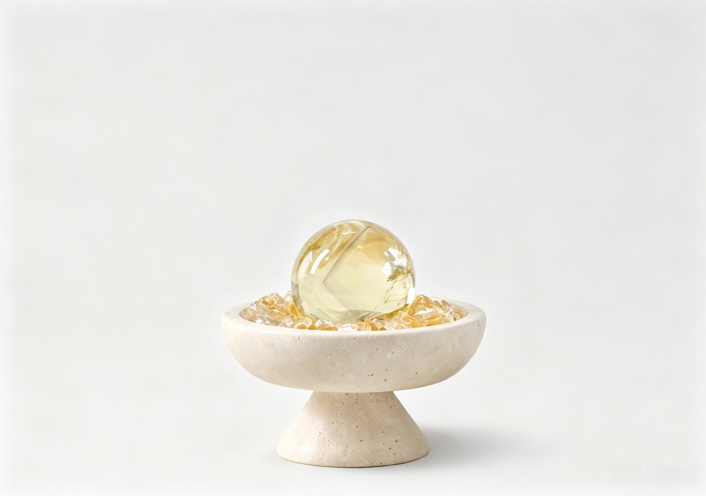 Glow Bowl Citrine Sphere Decor