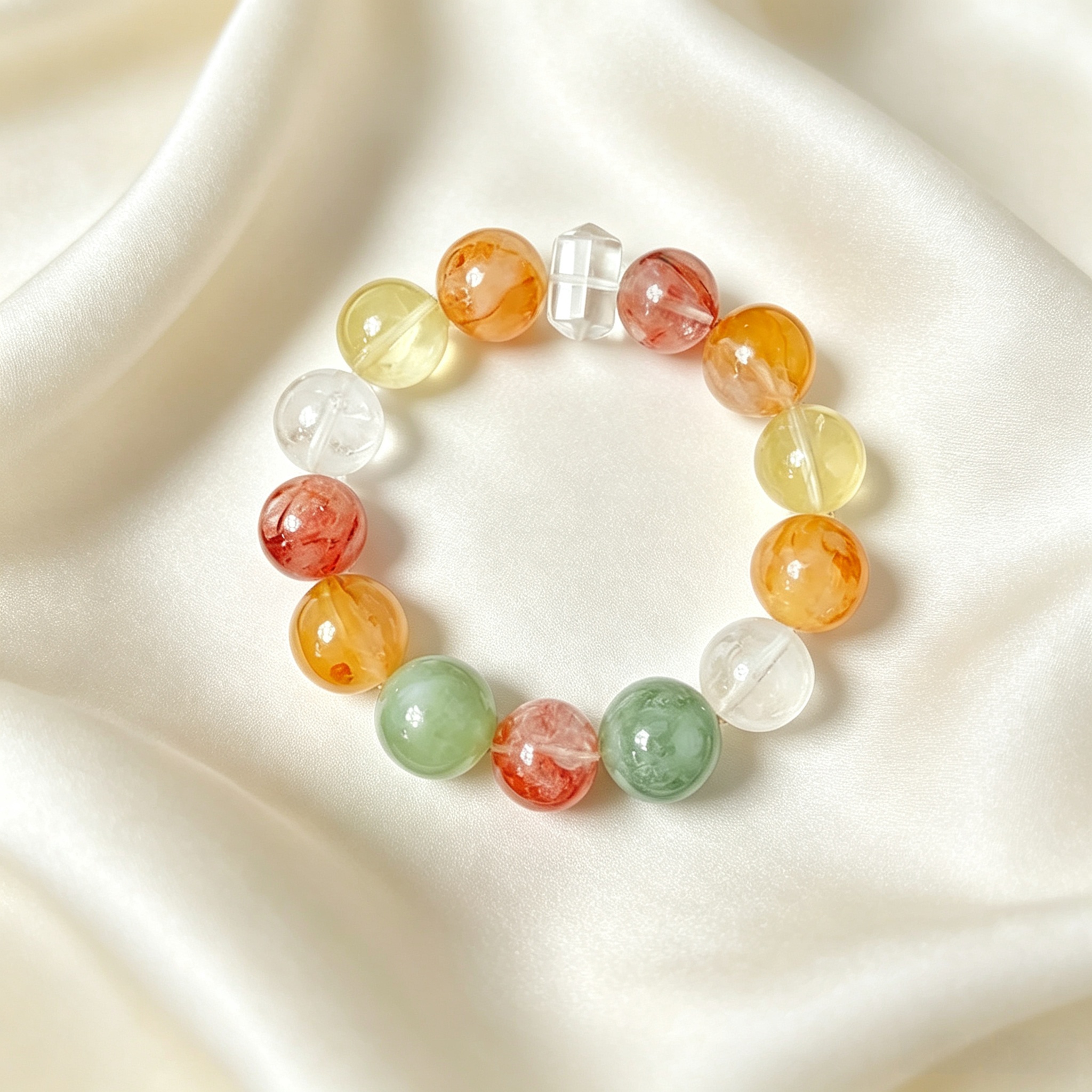Citrine & Flower Agate Mixed Bracelet - Image 2