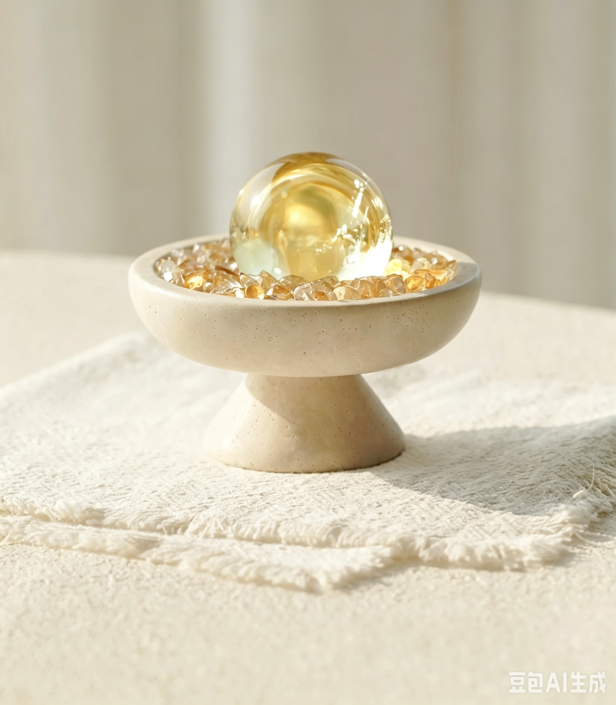 Glow Bowl Citrine Sphere Decor - Image 3