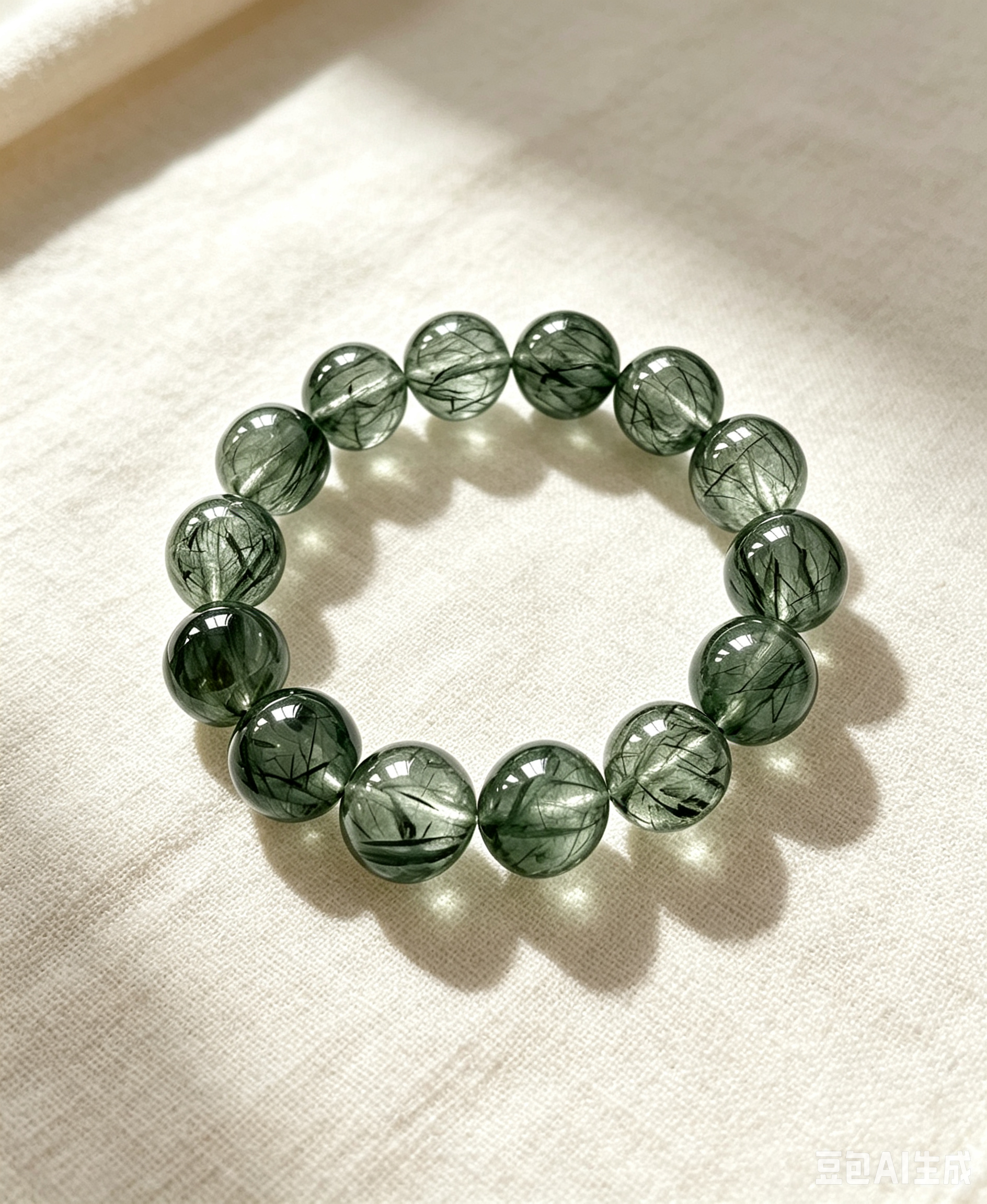 Green Rutilated Quartz Bracelet - Image 3