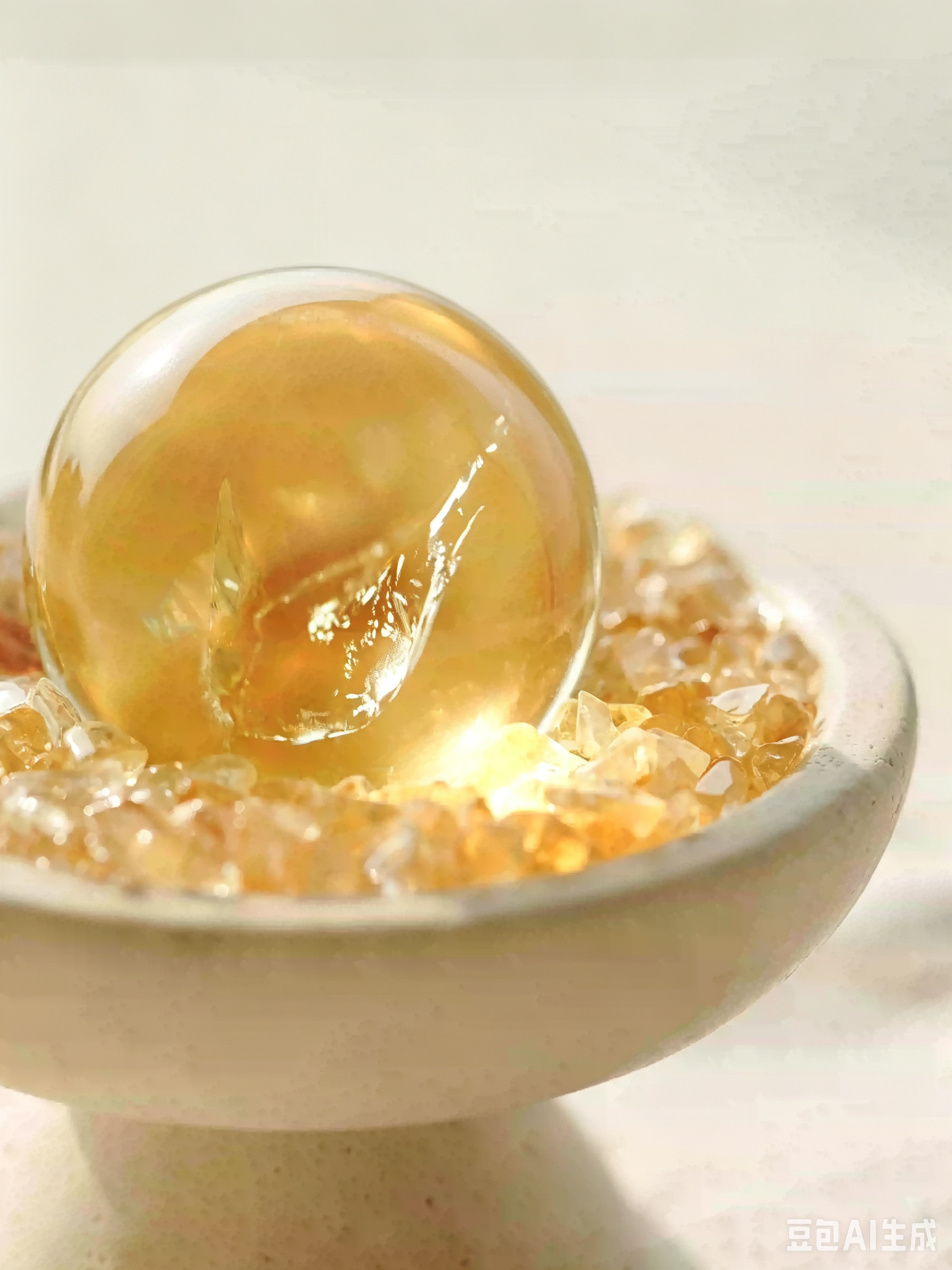 Glow Bowl Citrine Sphere Decor - Image 2