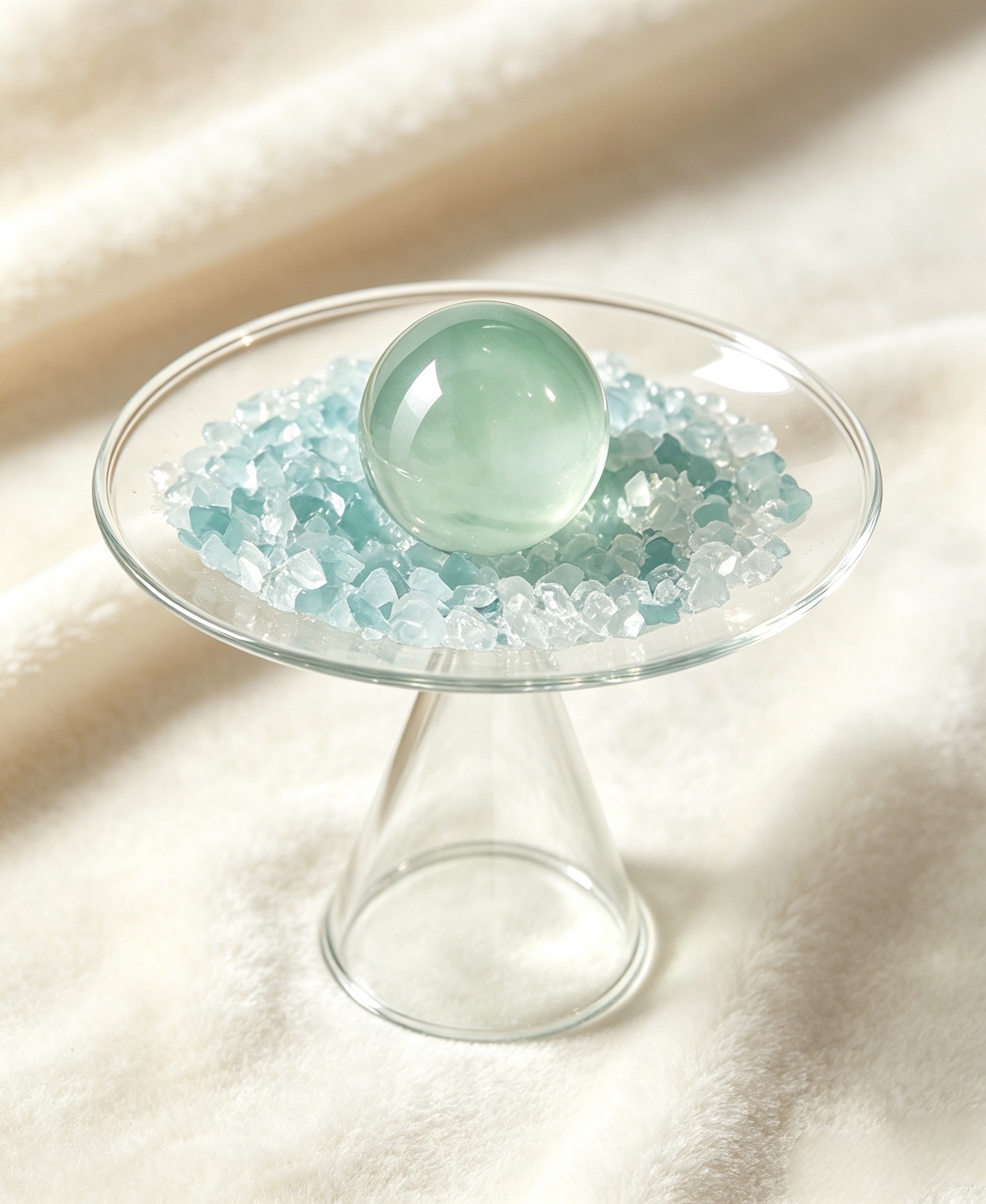 Grade 5A Green Fluorite Sphere Display - Image 2