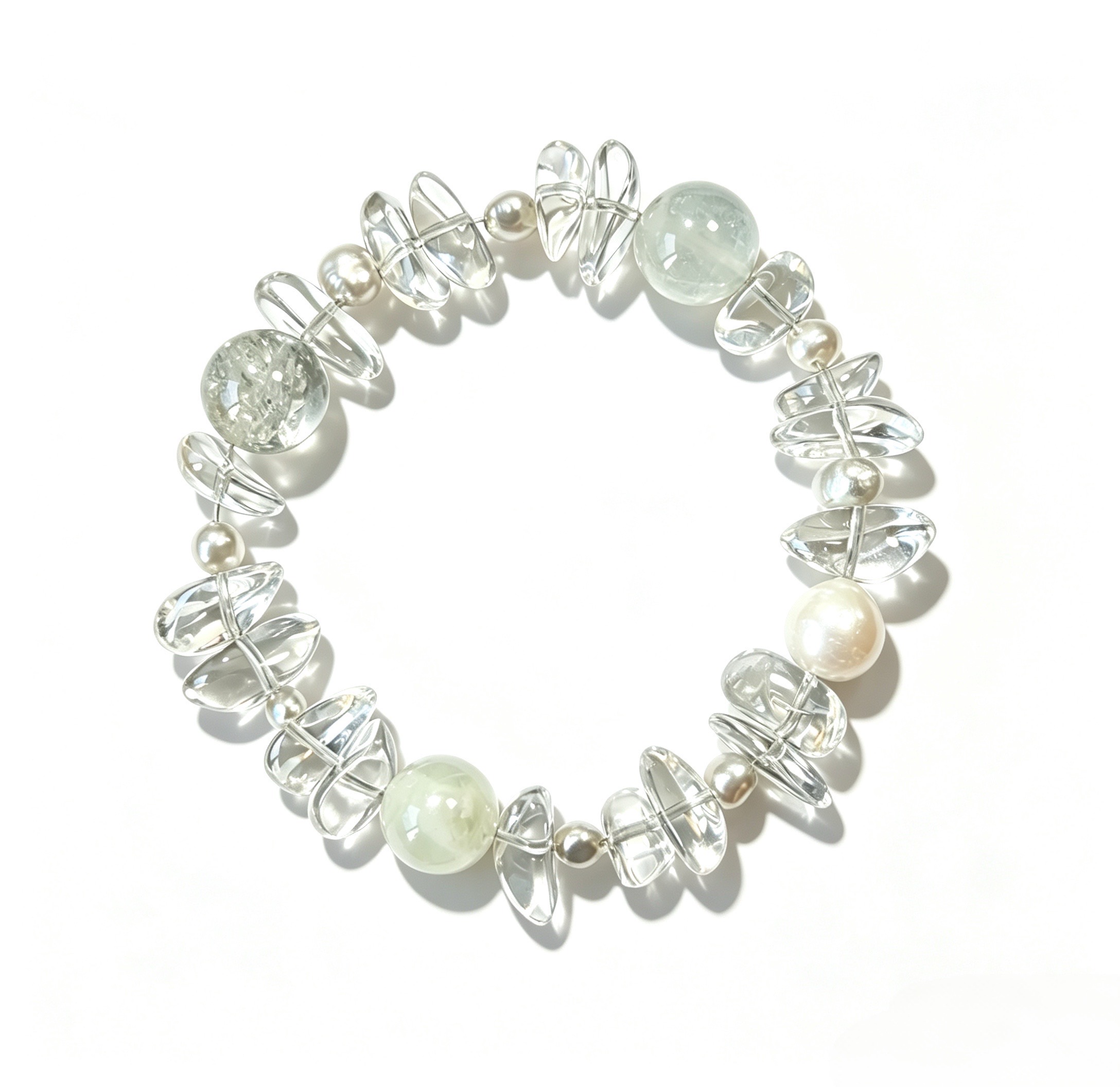 Clear Quartz & Pearl Bracelet