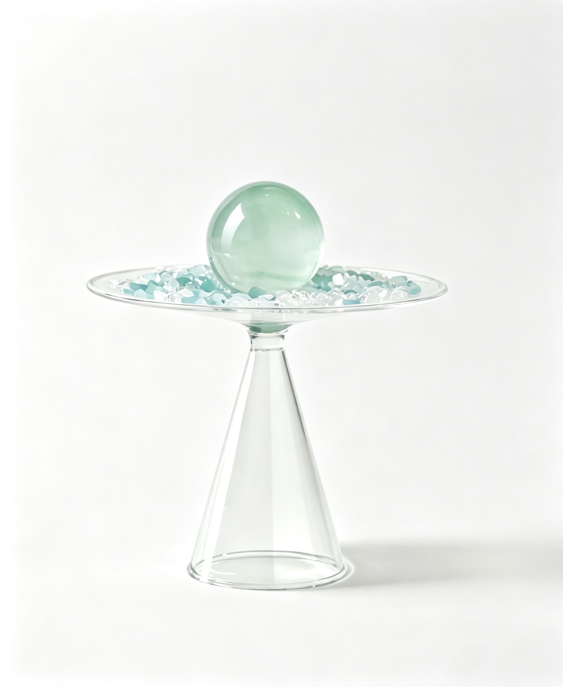 Grade 5A Green Fluorite Sphere Display