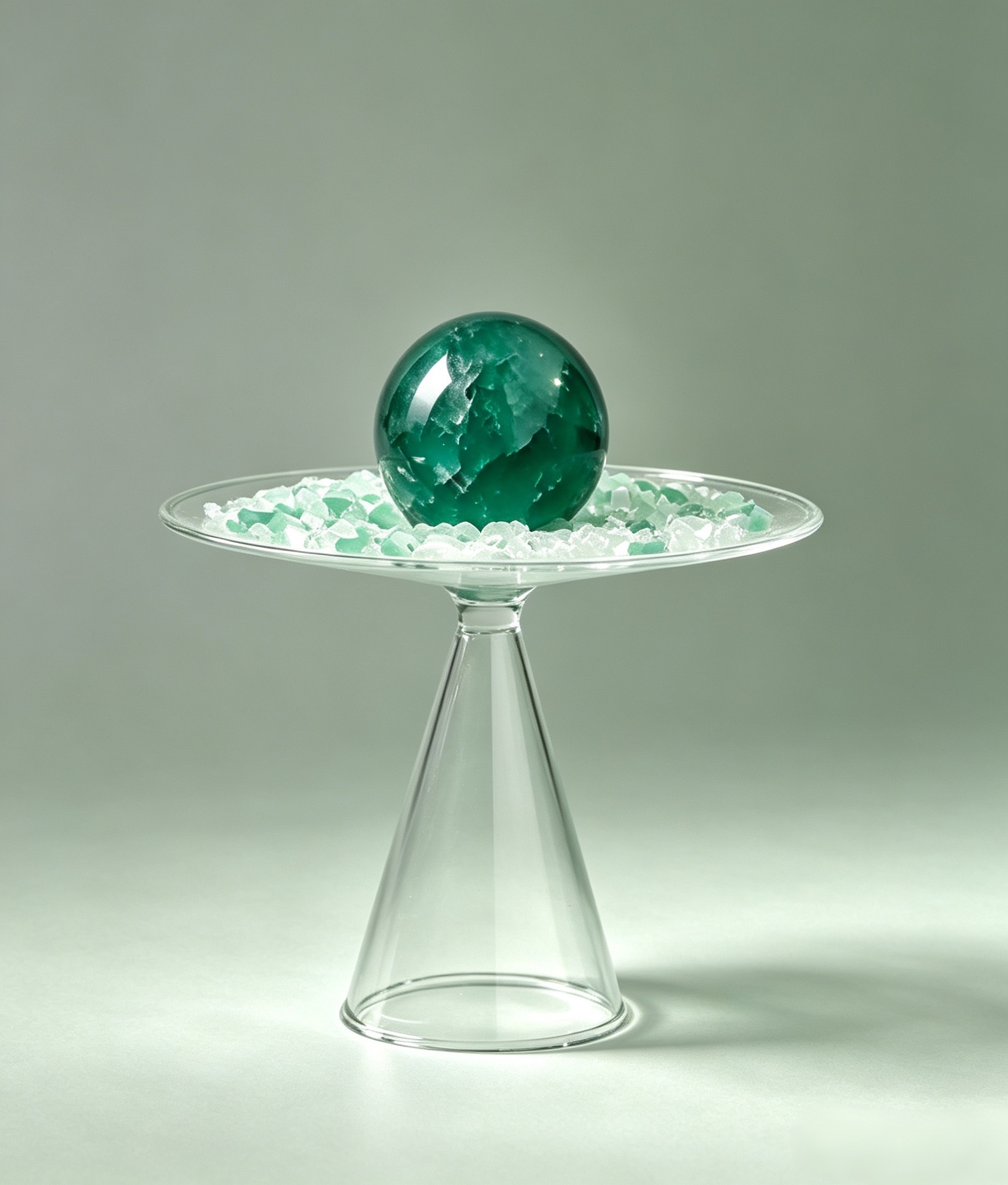 Grade 7A Green Fluorite Sphere Display - Image 2