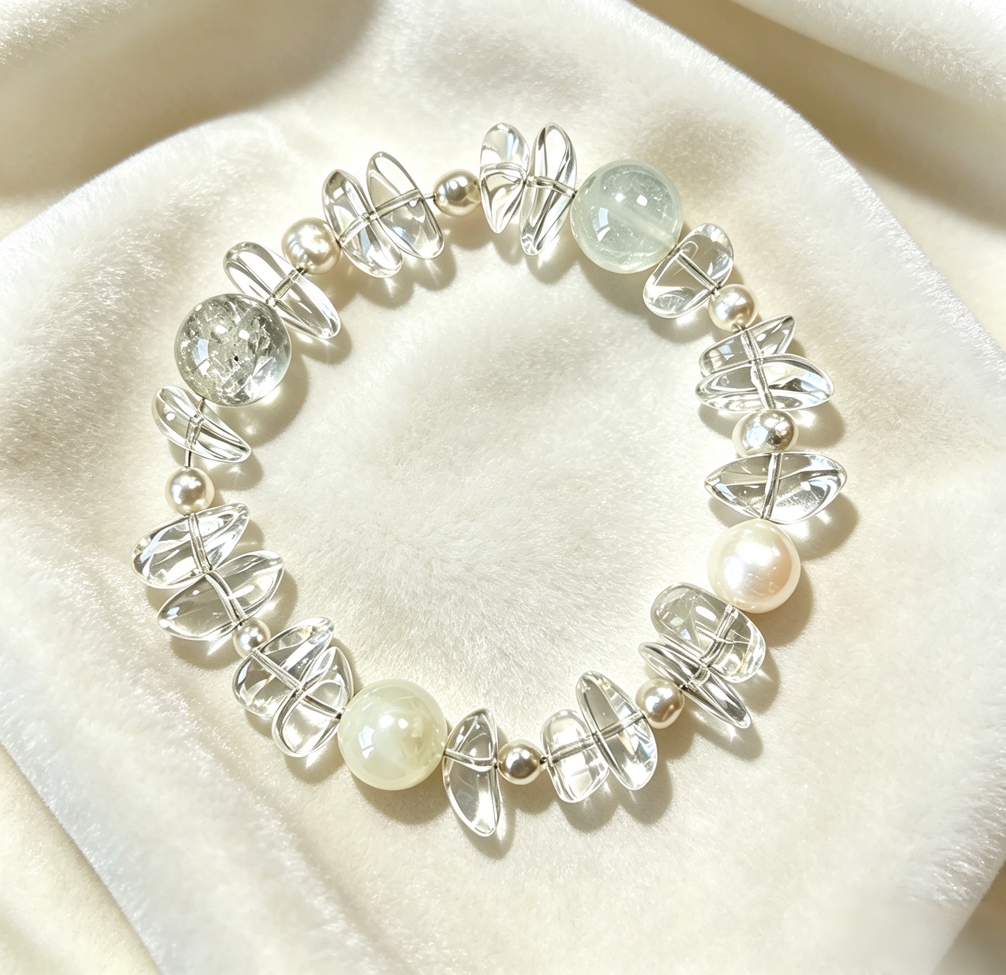 Clear Quartz & Pearl Bracelet - Image 2