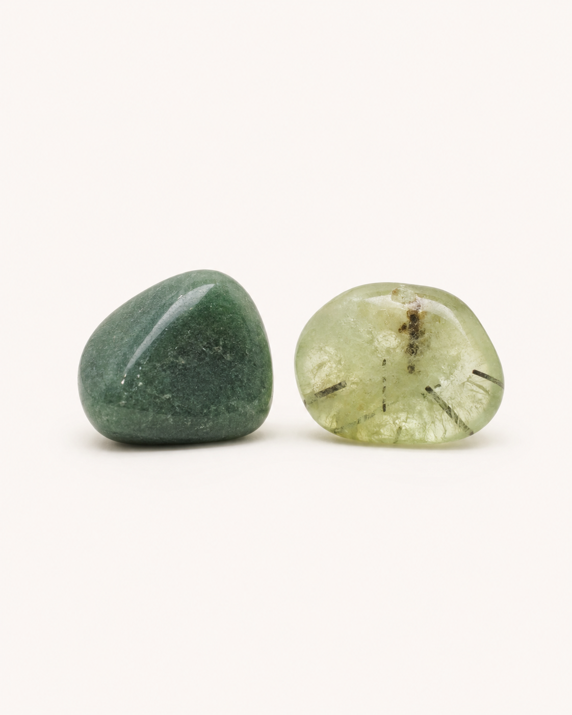 Green aventurine and prehnite crystals for growth energy
