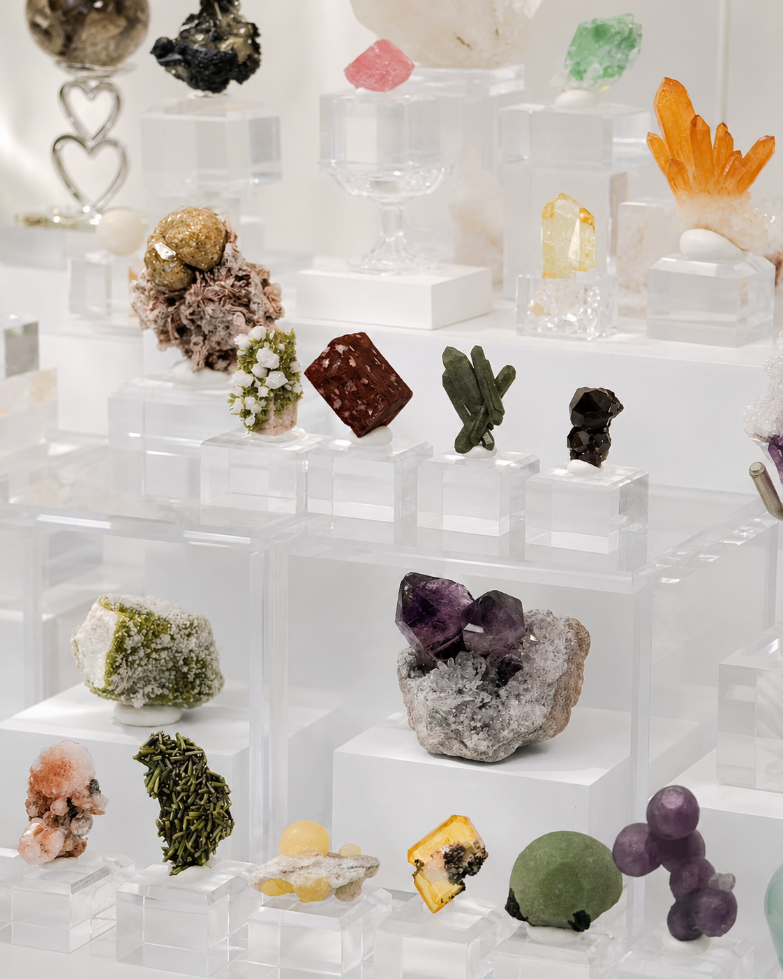 Curated collection of crystal home objects