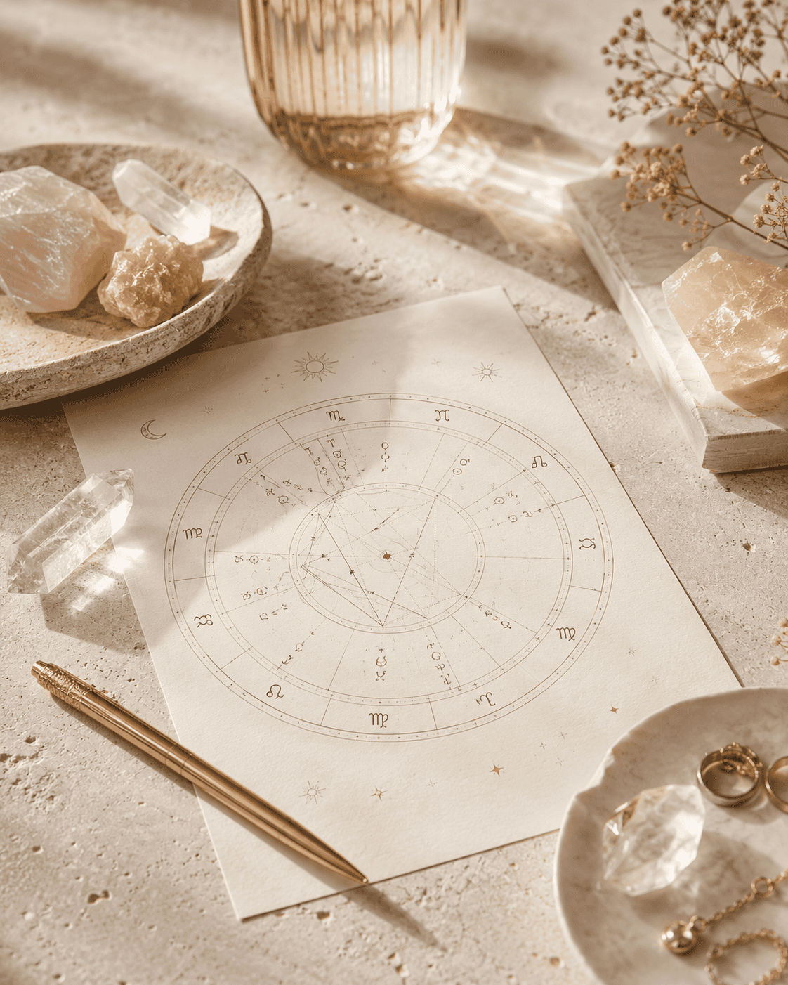 Birth chart astrology reading with crystals