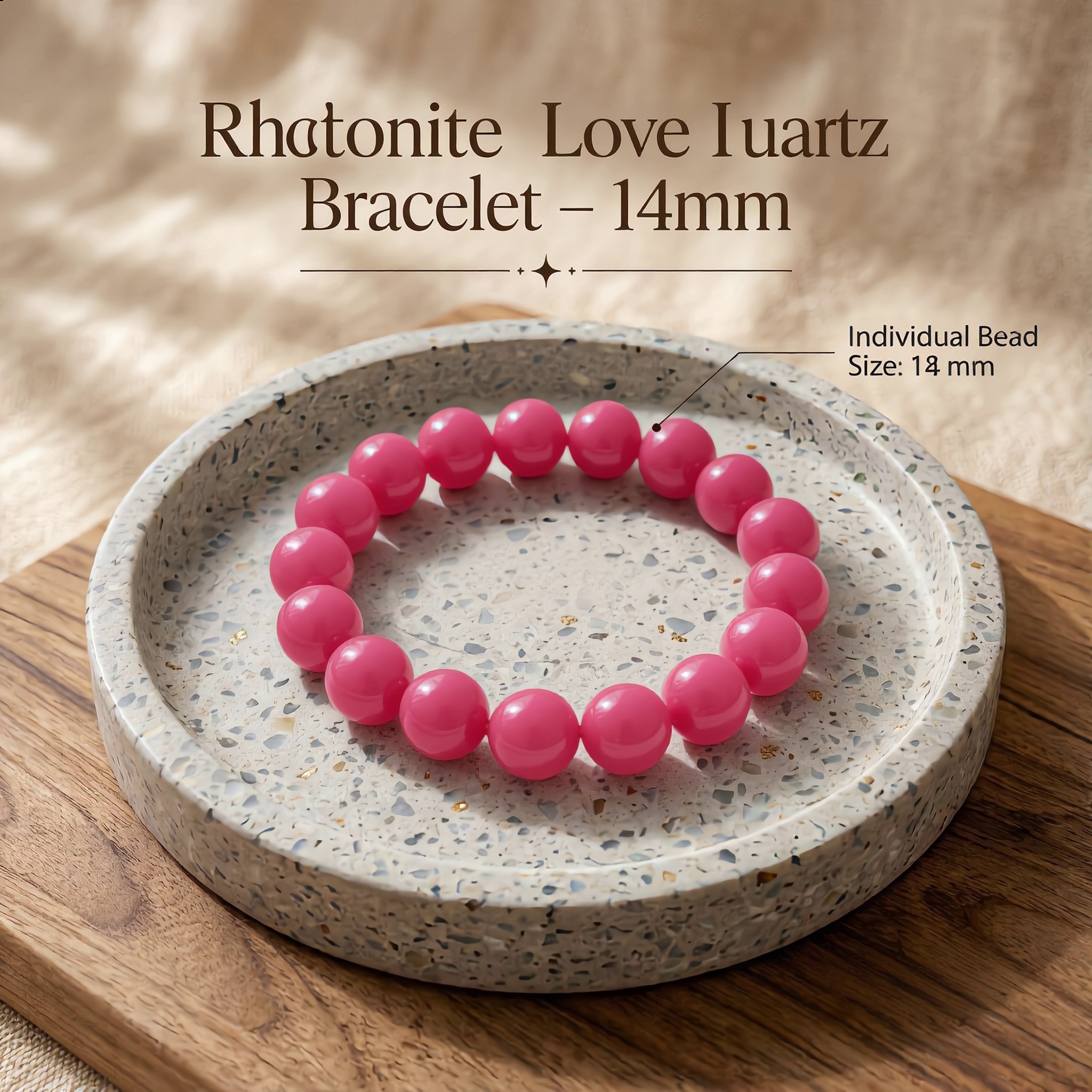 Rhodonite Love Bracelet – 14mm - Image 4