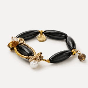 Black Onyx Golden Shield Bracelet
